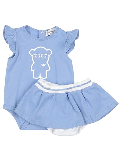 EMPORIO ARMANI Completo Baby  Blu chiaro 100% Cotone