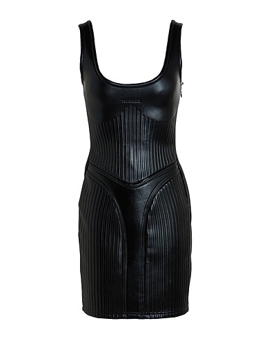 MUGLER Sheath dress Black 79% Polyester, 14% Polyurethane, 7% Rubber