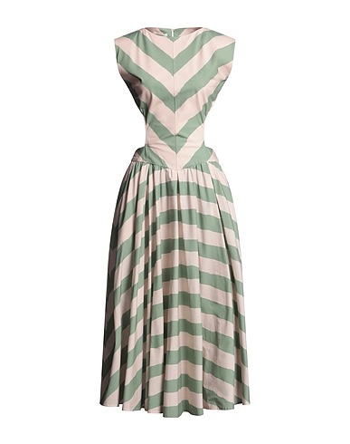 PHILOSOPHY di LORENZO SERAFINI Long dress Military green 98% Cotton, 2% Elastane