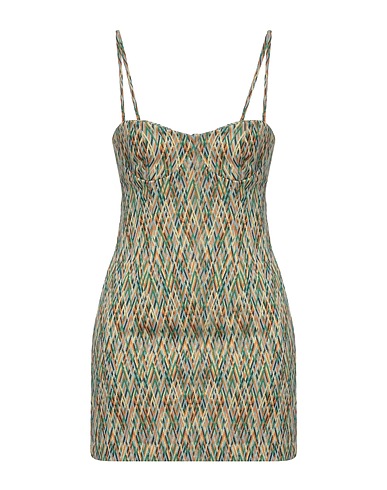 SUOLI Sheath dress Green 58% Viscose, 41% Polyester, 1% Elastane