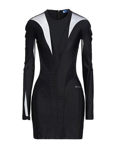 MUGLER Sheath dress Black 78% Polyamide, 22% Elastane, Rubber