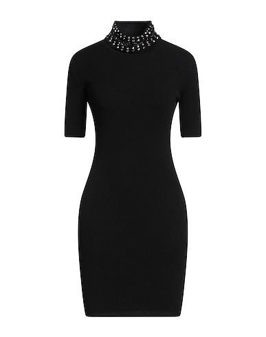 VERSACE Knit dress Black 80% Virgin Wool, 20% Cashmere, Aluminium, Glass