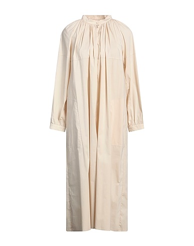 LIVIANA CONTI Midi dress Beige 68% Cotton, 28% Polyamide, 4% Elastane