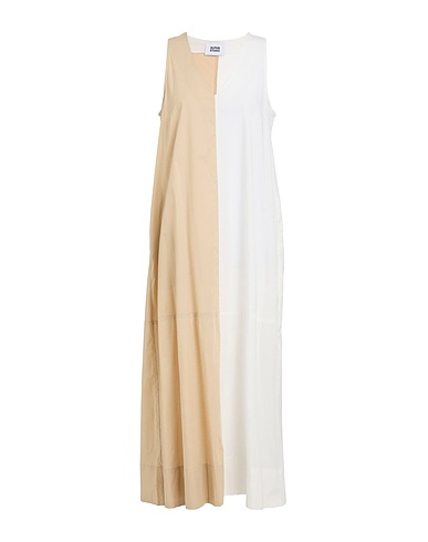 ALPHA STUDIO Long dress Beige 98% Cotton, 2% Elastane