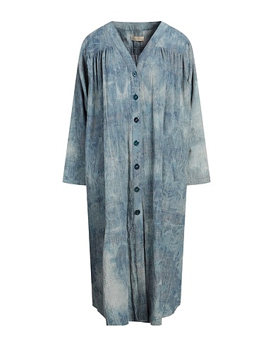 MOMONÍ Midi dress Blue 78% Cotton, 22% Linen