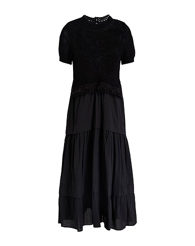 TWINSET Midi dress Black 55% Acrylic, 45% Cotton
