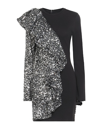 ROTATE BIRGER CHRISTENSEN Kurzes Kleid Schwarz 65% Viskose, 30% Polyamid, 5% Elastan