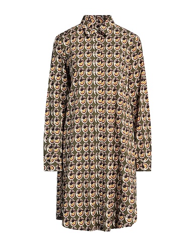 0039 ITALY Midi dress Military green 100% Cotton