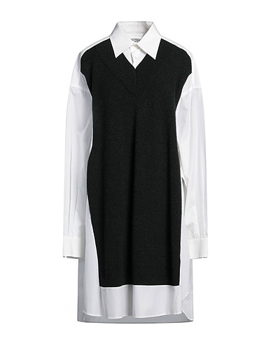MAISON MARGIELA Office dress Dark green 100% Cotton, Wool