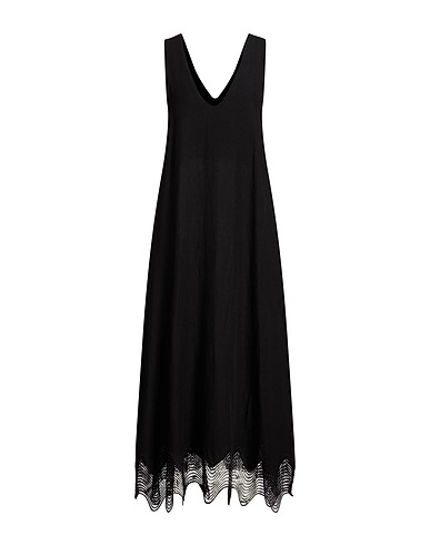 ALPHA STUDIO Длинное платье Чёрный 74% Лен, 26% Вискоза