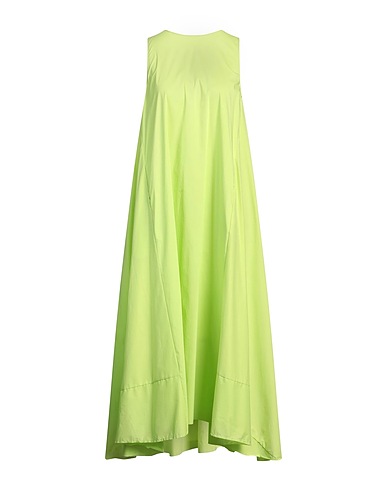 LIVIANA CONTI Robe longue Vert lime 68% Coton, 28% Polyamide, 4% Élasthanne