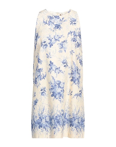 TWINSET Short dress Pastel yellow 55% Linen, 45% Cotton