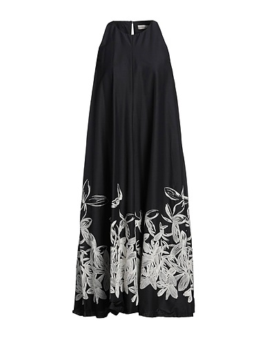LIVIANA CONTI Midi dress Black 68% Cotton, 28% Polyamide, 4% Elastane