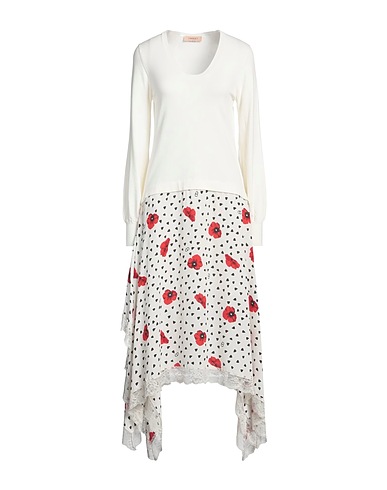 TWINSET Robe mi-longue Blanc 70% Viscose, 30% Polyester