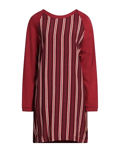 GANNI Short dress Burgundy 100% Viscose, Polyester, Elastane