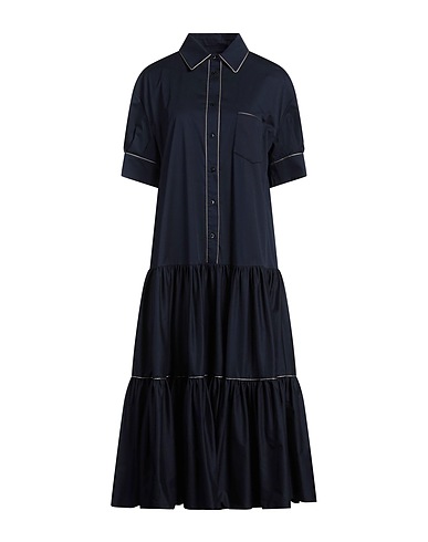 AGNONA Midi dress Midnight blue 97% Cotton, 3% Elastane, Metal