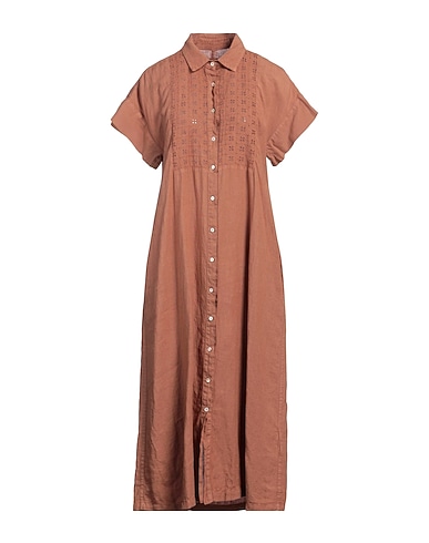 120% LINO シュミーズドレス ブラウン リネン 100%