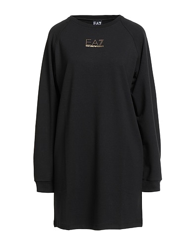 EA7 Short dress Black 60% Polyester, 36% Viscose, 4% Elastane