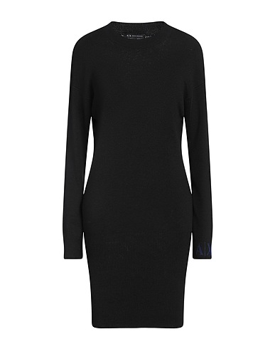 ARMANI EXCHANGE Kurzes Kleid Schwarz 50% Acryl, 50% Schurwolle