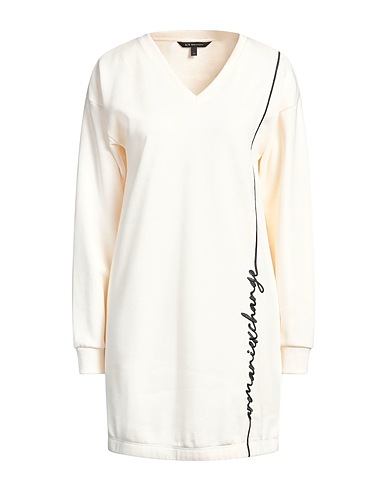 ARMANI EXCHANGE Short dress Cream 86% Cotton, 14% Polyester