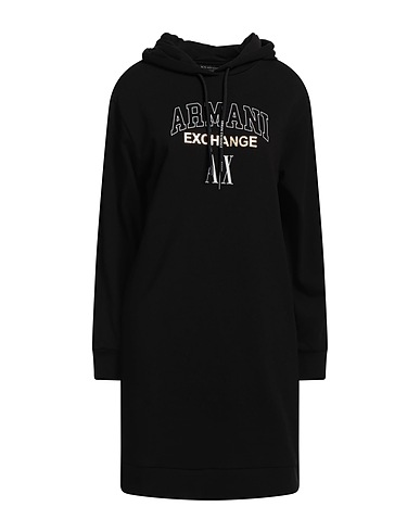 ARMANI EXCHANGE Short dress Black 70% Cotton, 30% Polyester, Elastane