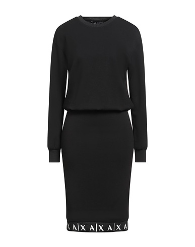 ARMANI EXCHANGE Midi dress Black 47% Viscose, 46% Polyester, 7% Elastane