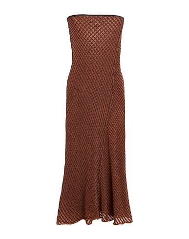 ISA BOULDER Vestito midi Marrone 100% Cotone