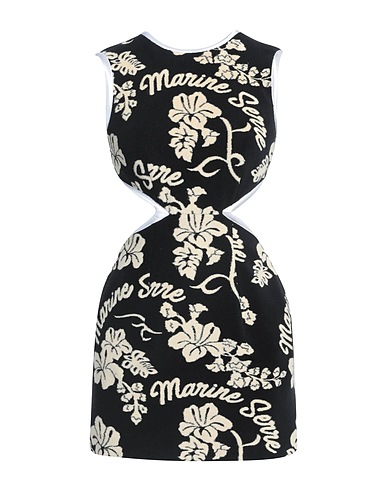 MARINE SERRE Sheath dress Black 43% Polyester, 42% Cotton, 15% Polyamide
