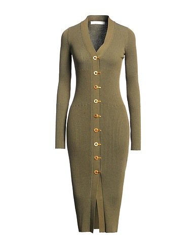 DION LEE Kleid für das Büro Militärgrün 84% Baumwolle, 14% Nylon, 2% Elastan