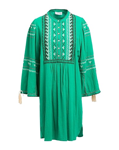 ANTIK BATIK Vestito corto Verde 100% Cotone