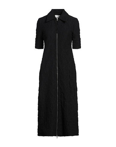 JIL SANDER Midi dress Black 80% Cotton, 18% Polyamide, 2% Polyurethane