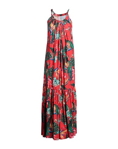 FEMI STORIES Long dress Red 95% Polyester, 5% Elastane