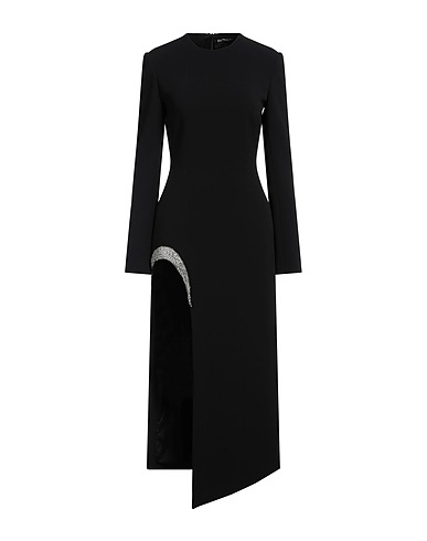 DAVID KOMA Midi dress Black 52% Acetate, 45% Viscose, 3% Elastane, Glass