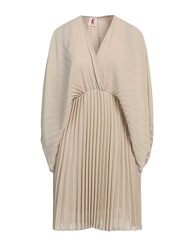 KONTATTO Short dress Beige 100% Polyester