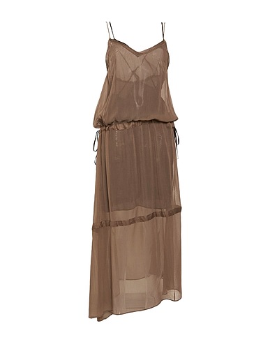 ISABEL BENENATO Slip dress GRIGIO 78% Cotton, 22% Silk, Viscose