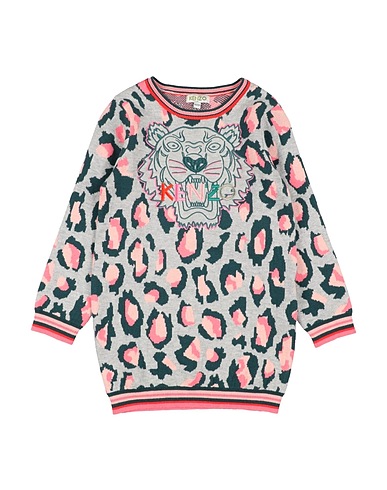 KENZO KIDS Vestito Grigio chiaro 57% Cotone, 26% Viscosa, 11% Poliammide, 6% Lana