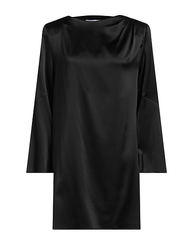 EMMA & GAIA Short dress Black 93% Silk, 7% Elastane