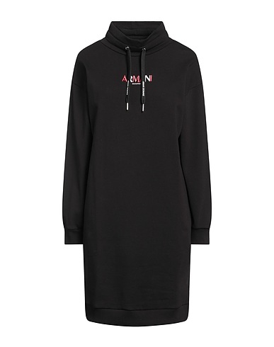 ARMANI EXCHANGE Kurzes Kleid Schwarz 70% Baumwolle, 30% Polyester, Elastan