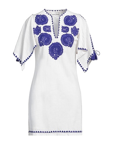 ANTIK BATIK Kurzes Kleid Weiß 100% Baumwolle