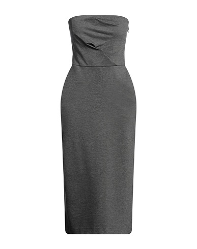 VICOLO Midi dress Grey 65% Viscose, 30% Polyamide, 5% Elastane
