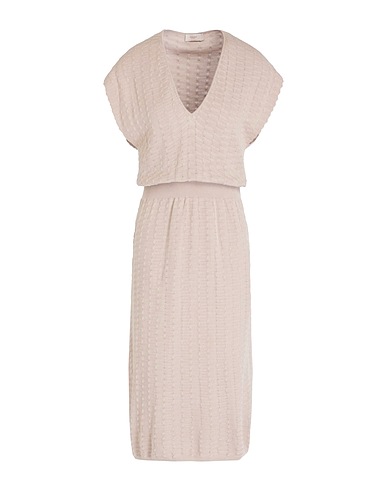 AGNONA Midi dress Beige 50% Silk, 50% Cotton