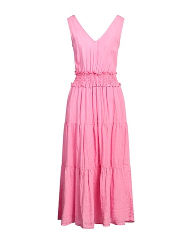 120% LINO Midi dress Pink 100% Linen
