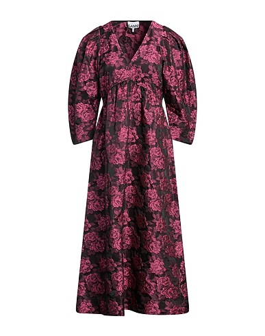 GANNI Midi dress Magenta 50% Recycled polyester, 45% Polyester, 5% Polyamide