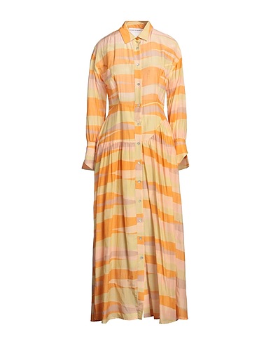 SKILLS & GENES Long dress Orange 70% Cotton, 30% Silk