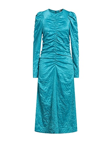 GANNI Long dress Azure 95% Polyester, 5% Elastane