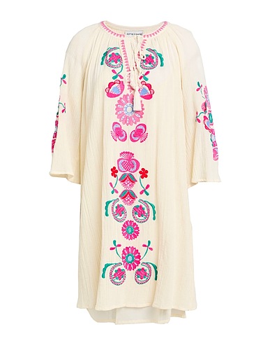 ANTIK BATIK ミニワンピース・ドレス アイボリー コットン 100%