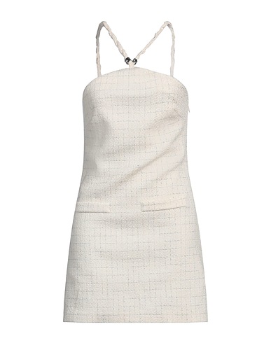 MAJE Kurzes Kleid Elfenbein 57% Baumwolle, 39% Synthetische Fasern, 3% Andere Fasern, 1% Metallfaser