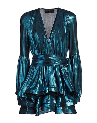 BRONX & BANCO Short dress Turquoise 95% Polyester, 5% Elastane