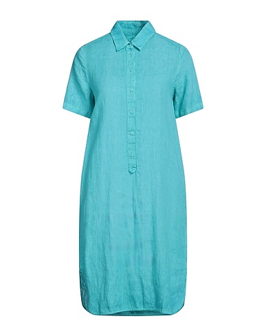 120% LINO Shirt dress Turquoise 100% Linen