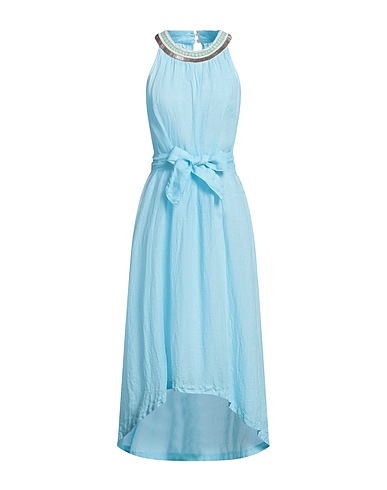 120% LINO Midi dress Sky blue 100% Linen